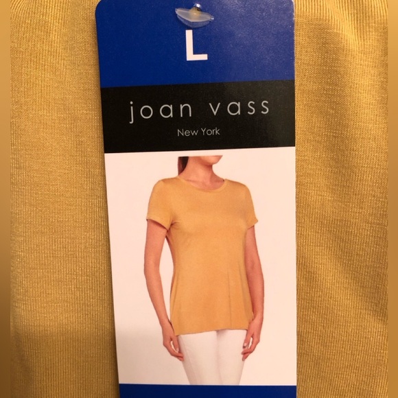 Joan Vass NY Women’s Soft Touch Tunic Blouse Short Sleeve Shirt Large, Bosc Pear - Picture 4 of 5